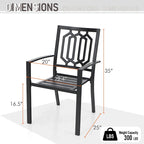 Ensembles de salle à manger d'extérieur MAISON ARTS 7/9 pièces avec table à manger rectangulaire extensible en métal et 6/8 chaises de salle à manger
