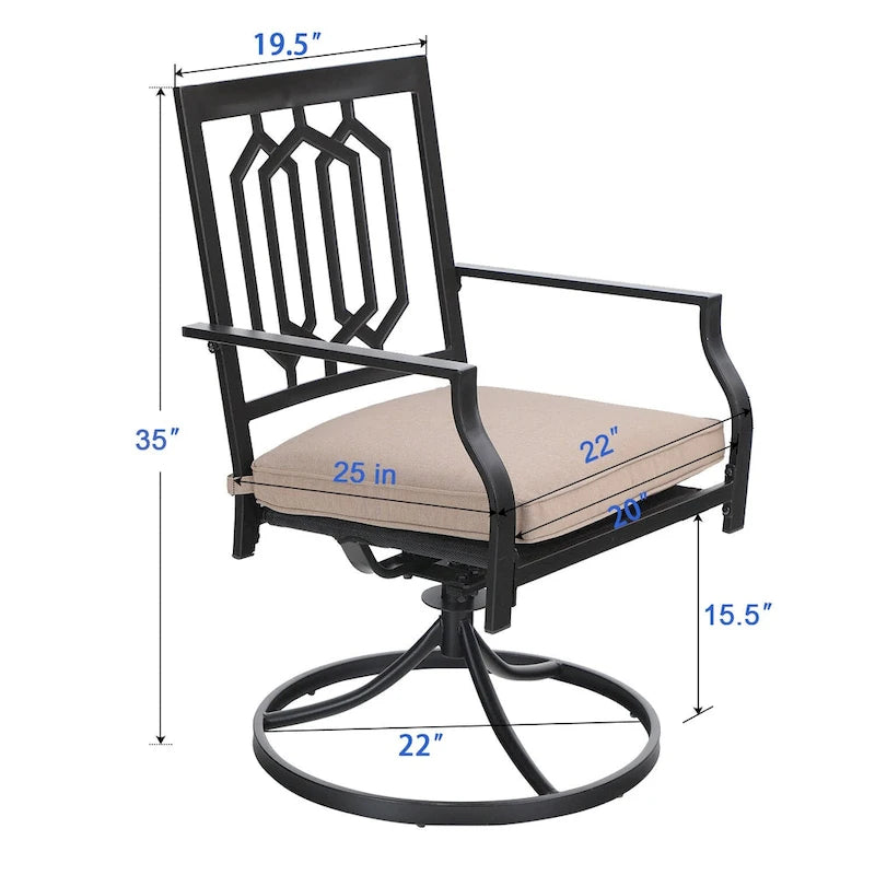 Ensembles de salle à manger d'extérieur MAISON ARTS 7/9 pièces avec table à manger rectangulaire extensible en métal et 6/8 chaises de salle à manger