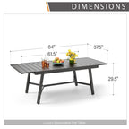 Ensembles de salle à manger d'extérieur MAISON ARTS 7/9 pièces avec table à manger rectangulaire extensible en métal et 6/8 chaises de salle à manger