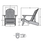 Chaise pliante/inclinable d'extérieur Mandalay avec porte-gobelet