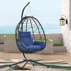 Fauteuil suspendu œuf, hamac, coussin, support en acier - 77 cm de hauteur