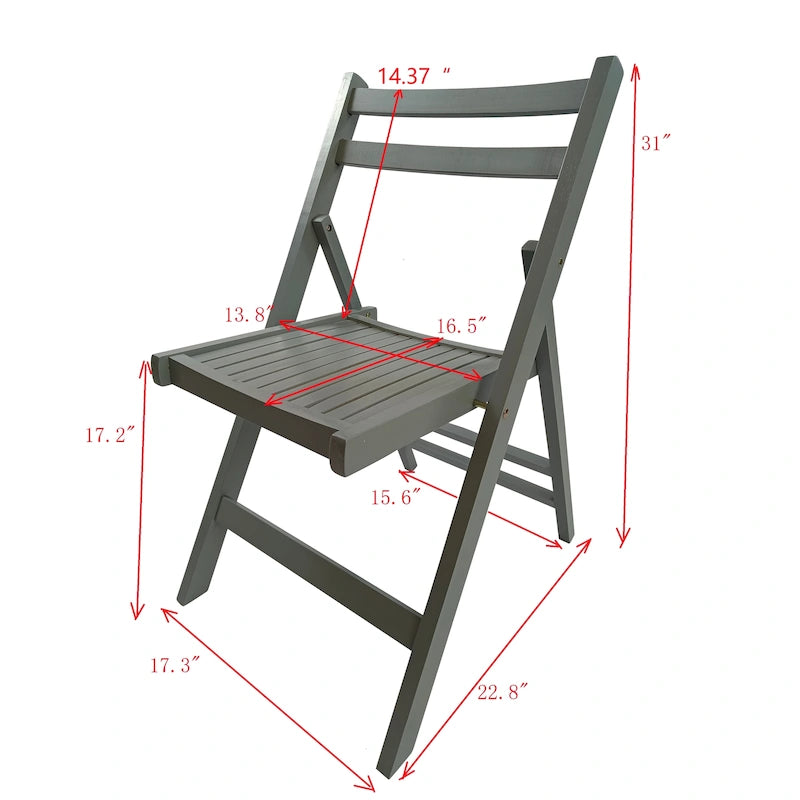Chaise pliante à lattes en bois pour événements spéciaux, lot de 4