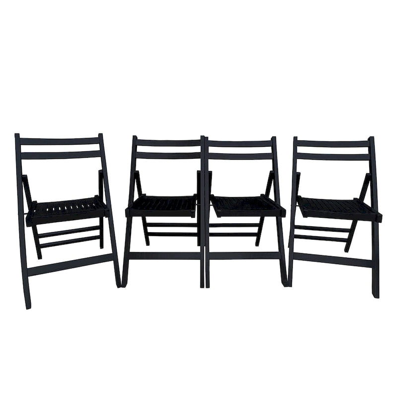 Chaise pliante à lattes en bois pour événements spéciaux, lot de 4