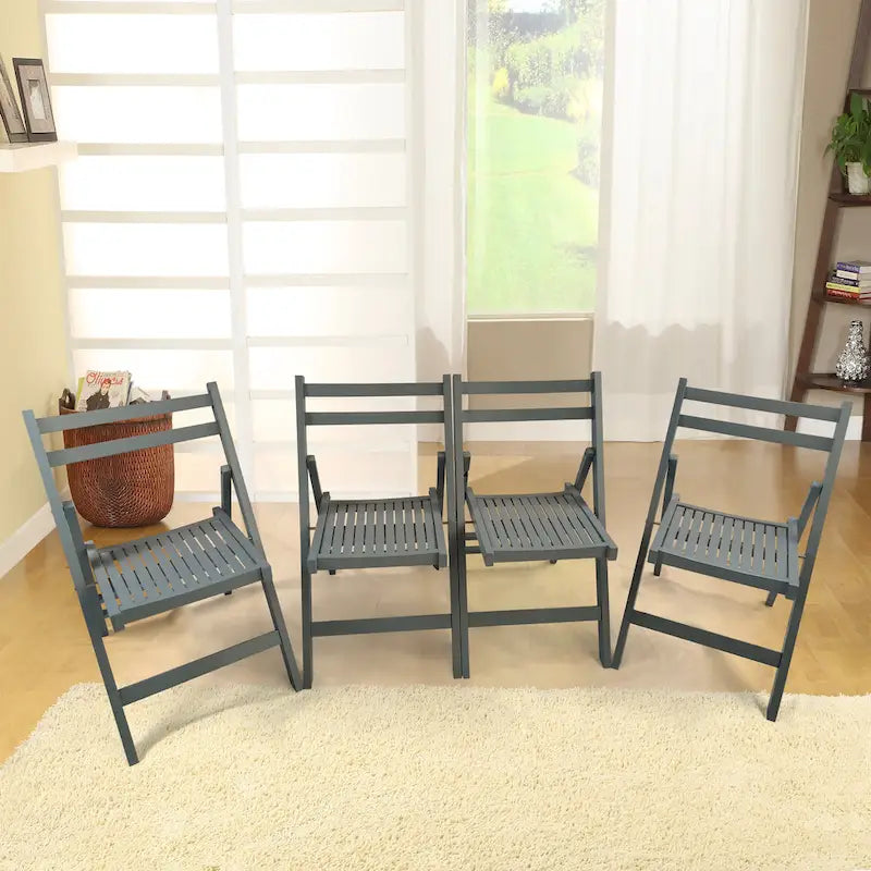 Chaise pliante à lattes en bois pour événements spéciaux, lot de 4