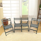 Chaise pliante à lattes en bois pour événements spéciaux, lot de 4