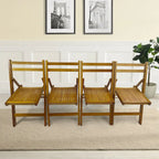 Chaise pliante à lattes en bois pour événements spéciaux, lot de 4