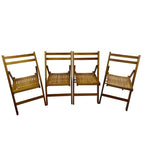 Chaise pliante à lattes en bois pour événements spéciaux, lot de 4