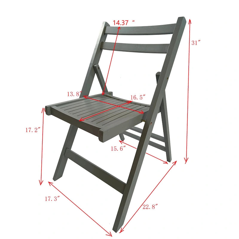Chaise pliante à lattes en bois pour événements spéciaux, lot de 4