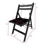 Chaise pliante à lattes en bois pour événements spéciaux, lot de 4