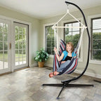 Cadre de chaise suspendue pivotante Sorbus pour hamac, hauteur réglable, 1 personne, capacité de 159 kg (noir)