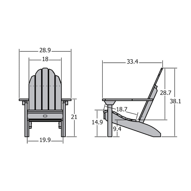 Ensemble essentiel HIGHWOOD de 2 chaises Adirondack
