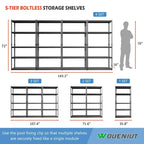 Étagère de rangement robuste DoCred, unité de rangement métallique pour garage, lot de 4