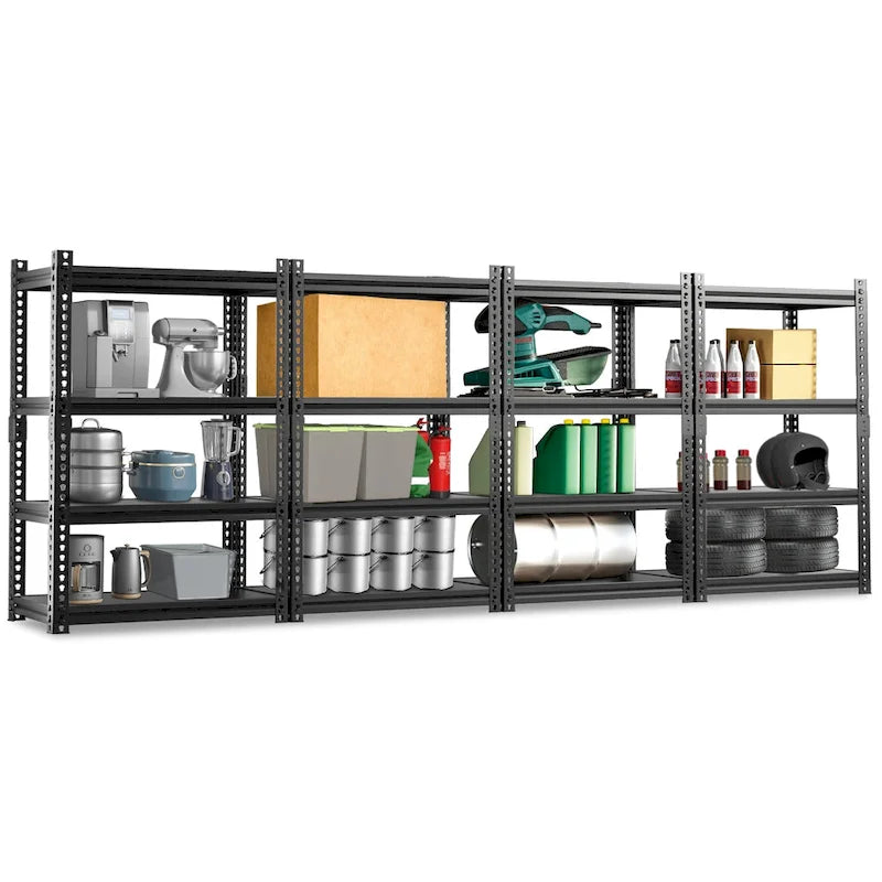 Étagère de rangement robuste DoCred, unité de rangement métallique pour garage, lot de 4