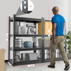 Étagère de rangement robuste DoCred, unité de rangement métallique pour garage, lot de 4