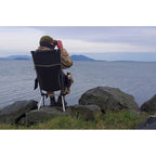Chaise de camping, chaise pliable à dossier haut, compacte et robuste avec oreiller appui-tête, idéale pour les activités de plein air, la randonnée et les voyages.