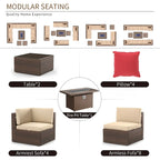 Ensemble de mobilier de patio 15 pièces avec table foyer de 50 000 BTU