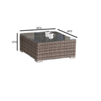 Ensemble de sièges 4 personnes en osier/rotin avec coussins Sunbrella