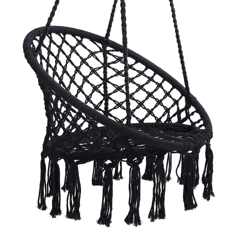 Hamac suspendu en corde de coton, capacité maximale de 150 kg, pour intérieur et extérieur.