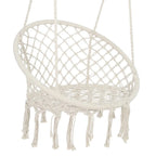 Hamac suspendu en corde de coton, capacité maximale de 150 kg, pour intérieur et extérieur.