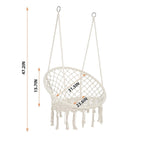 Hamac suspendu en corde de coton, capacité maximale de 150 kg, pour intérieur et extérieur.