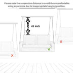 Balancelle d'extérieur 2 places en osier avec chaîne en acier et coussins - 50 cm (L) x 22,4 cm (l) x 20,5 cm (H)
