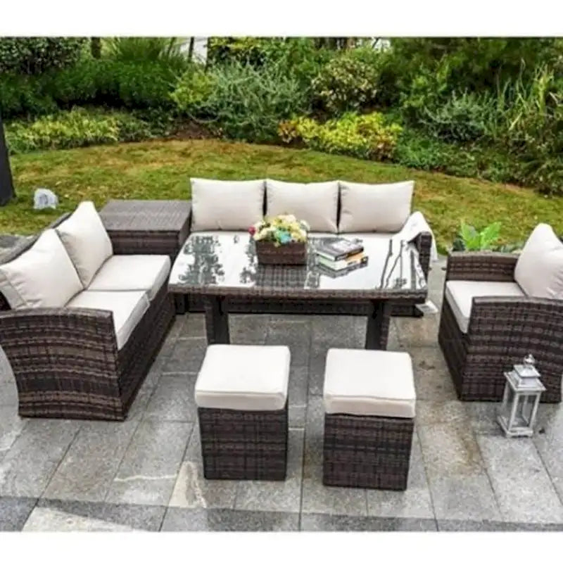 Ensemble de canapés d'extérieur 7 pièces Moda, mobilier de patio sectionnel en osier