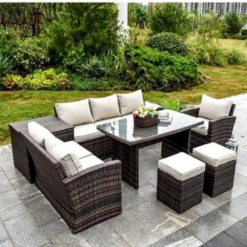 Ensemble de canapés d'extérieur 7 pièces Moda, mobilier de patio sectionnel en osier