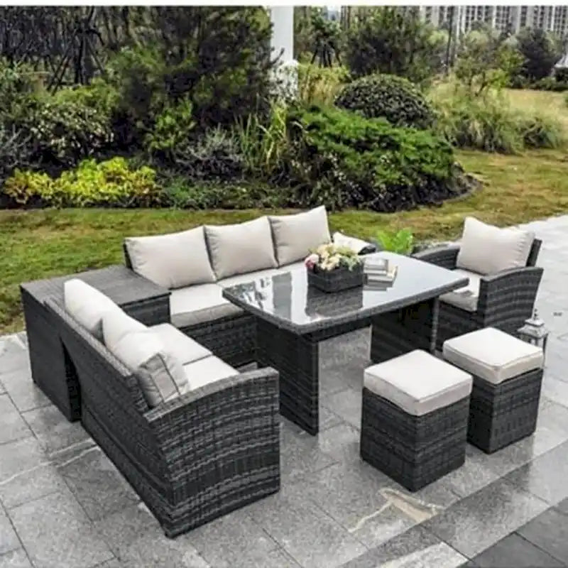 Ensemble de canapés d'extérieur 7 pièces Moda, mobilier de patio sectionnel en osier