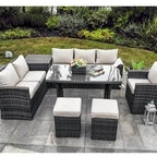 Ensemble de canapés d'extérieur 7 pièces Moda, mobilier de patio sectionnel en osier