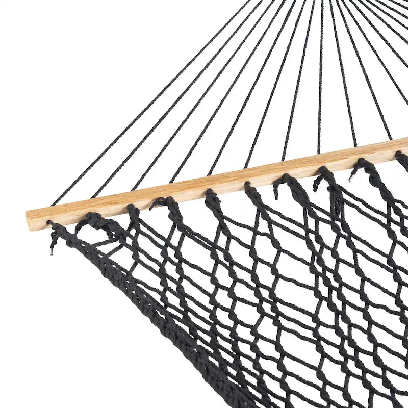 Hamac Bliss Hammocks BH-410BK de 60 pouces de large en corde de coton avec barre d'écartement, crochets en S et chaînes