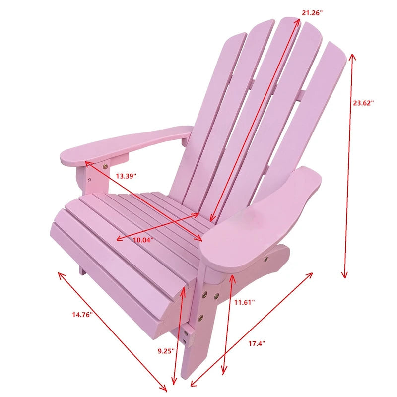 Chaise Adirondack d'extérieur en bois pour enfants