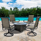 Ensemble de salle à manger pour patio avec chaises pivotantes rembourrées de 23 pouces et table