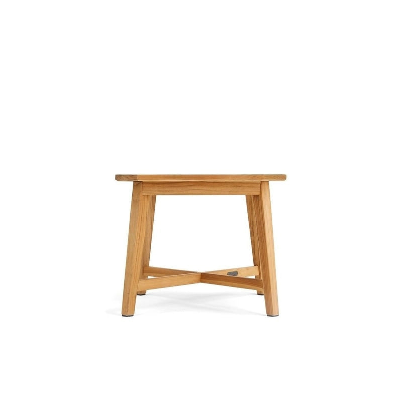 Table d'appoint carrée d'extérieur Winston en teck naturel 24 pouces