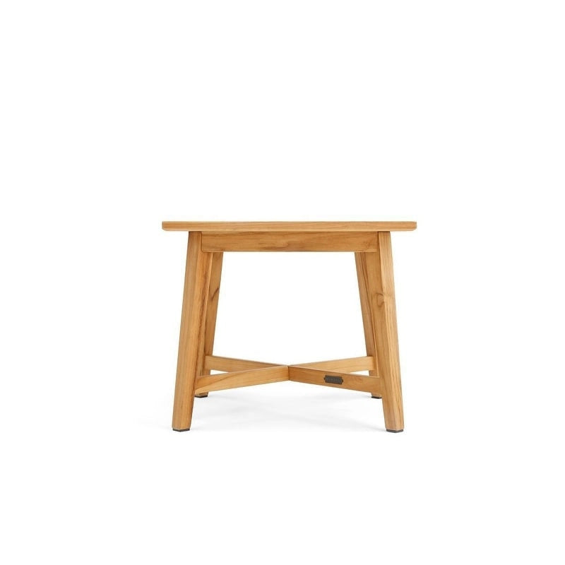 Table d'appoint carrée d'extérieur Winston en teck naturel 24 pouces