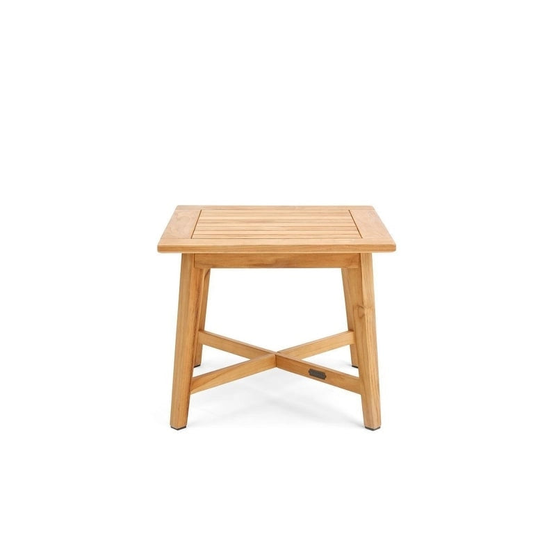 Table d'appoint carrée d'extérieur Winston en teck naturel 24 pouces