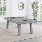 Ensemble de salle à manger d'extérieur Newport avec table de billard en ardoise de 2,13 m (7 pi), 6 places, 4 bancs et accessoires, finition ciment.