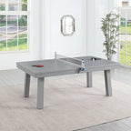 Ensemble de salle à manger d'extérieur Newport avec table de billard en ardoise de 2,13 m (7 pi), 6 places, 4 bancs et accessoires, finition ciment.