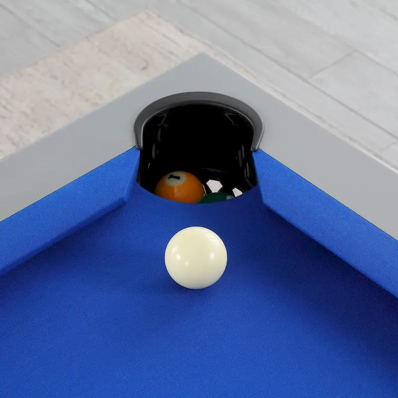 Ensemble de salle à manger d'extérieur Newport avec table de billard en ardoise de 2,13 m (7 pi), 6 places, 4 bancs et accessoires, finition ciment.