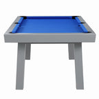 Ensemble de salle à manger d'extérieur Newport avec table de billard en ardoise de 2,13 m (7 pi), 6 places, 4 bancs et accessoires, finition ciment.