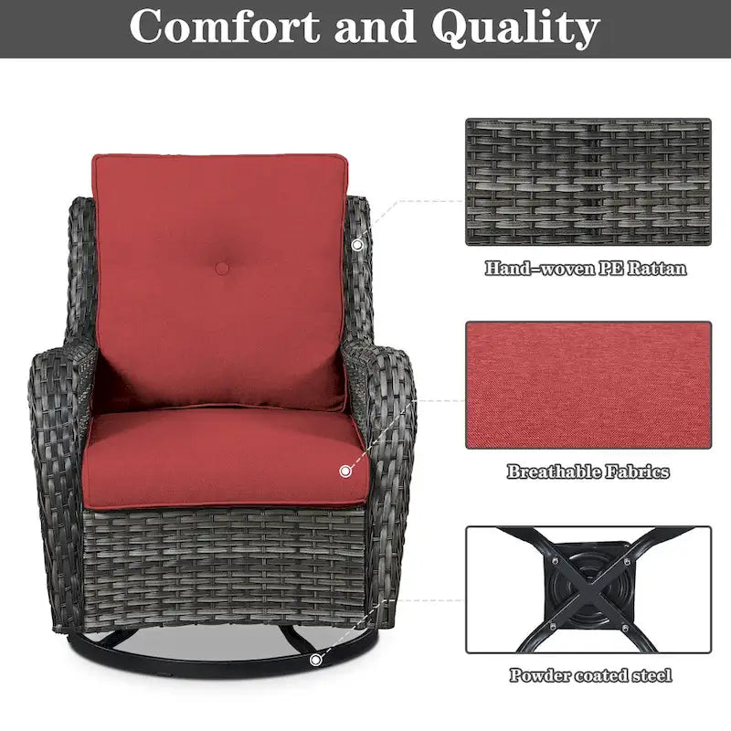 Fauteuil à bascule pivotant en osier Pocassy PE