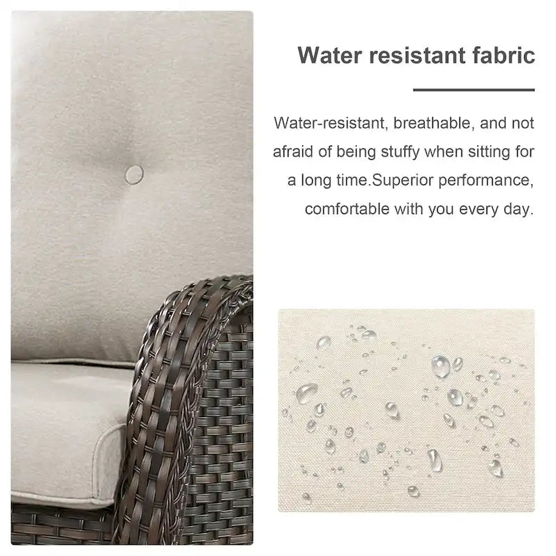 Fauteuil à bascule pivotant en osier Pocassy PE