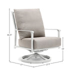 Fauteuil à bascule pivotant à dossier haut Aspen Cushion Outdoor Resort-Grade Sunbrella