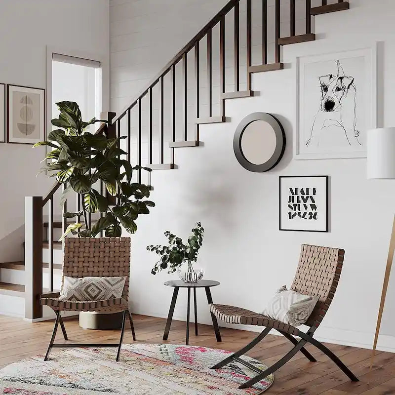 Ensemble de mobilier de patio en rotin 3 pièces comprenant des chaises longues pliables en osier et une table basse pour l'extérieur, le jardin, la pelouse ou le balcon.