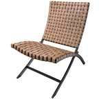 Ensemble de mobilier de patio en rotin 3 pièces comprenant des chaises longues pliables en osier et une table basse pour l'extérieur, le jardin, la pelouse ou le balcon.