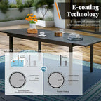 Ensemble de salle à manger d'extérieur 7 pièces, 6 chaises de salle à manger pliantes inclinables et 1 table extensible pour 6 à 8 personnes - 7 pièces