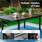 Ensemble de salle à manger d'extérieur 7 pièces, 6 chaises de salle à manger pliantes inclinables et 1 table extensible pour 6 à 8 personnes - 7 pièces