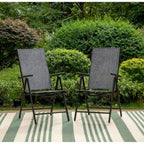 Ensemble de salle à manger d'extérieur 7 pièces, 6 chaises de salle à manger pliantes inclinables et 1 table extensible pour 6 à 8 personnes - 7 pièces