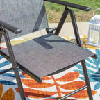 Ensemble de salle à manger d'extérieur 7 pièces, 6 chaises de salle à manger pliantes inclinables et 1 table extensible pour 6 à 8 personnes - 7 pièces