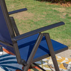 Ensemble de salle à manger d'extérieur 7 pièces, 6 chaises de salle à manger pliantes inclinables et 1 table extensible pour 6 à 8 personnes - 7 pièces