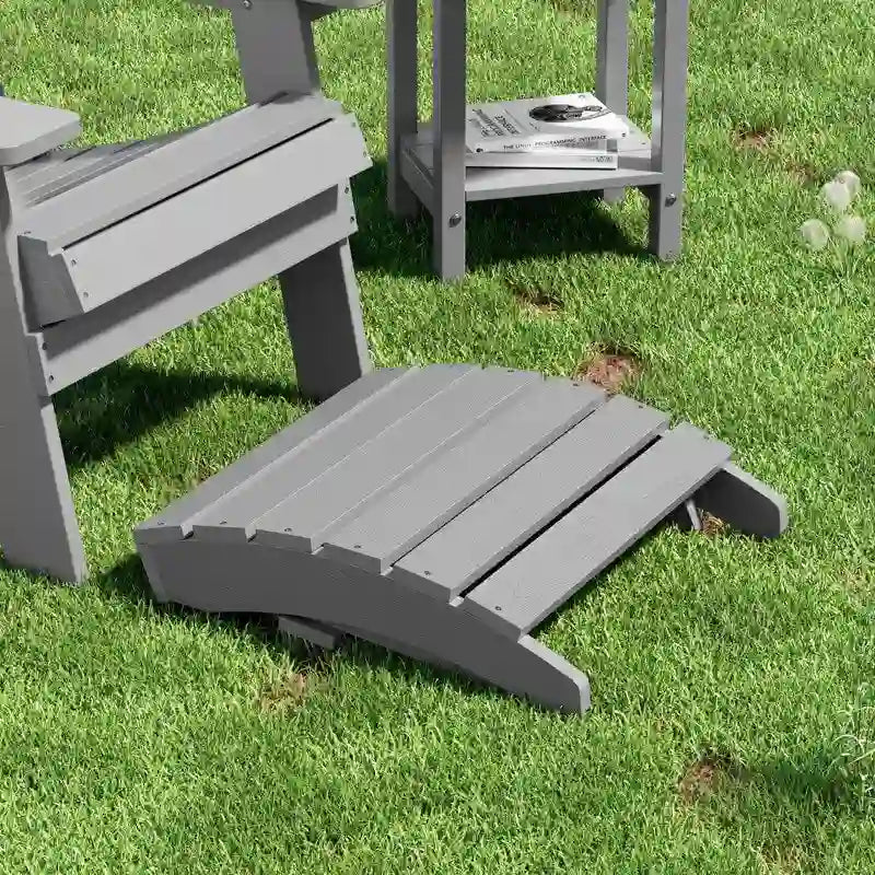 Fauteuil Adirondack d'extérieur WINSOON 2 pièces HIPS tout temps avec porte-gobelet et repose-pieds